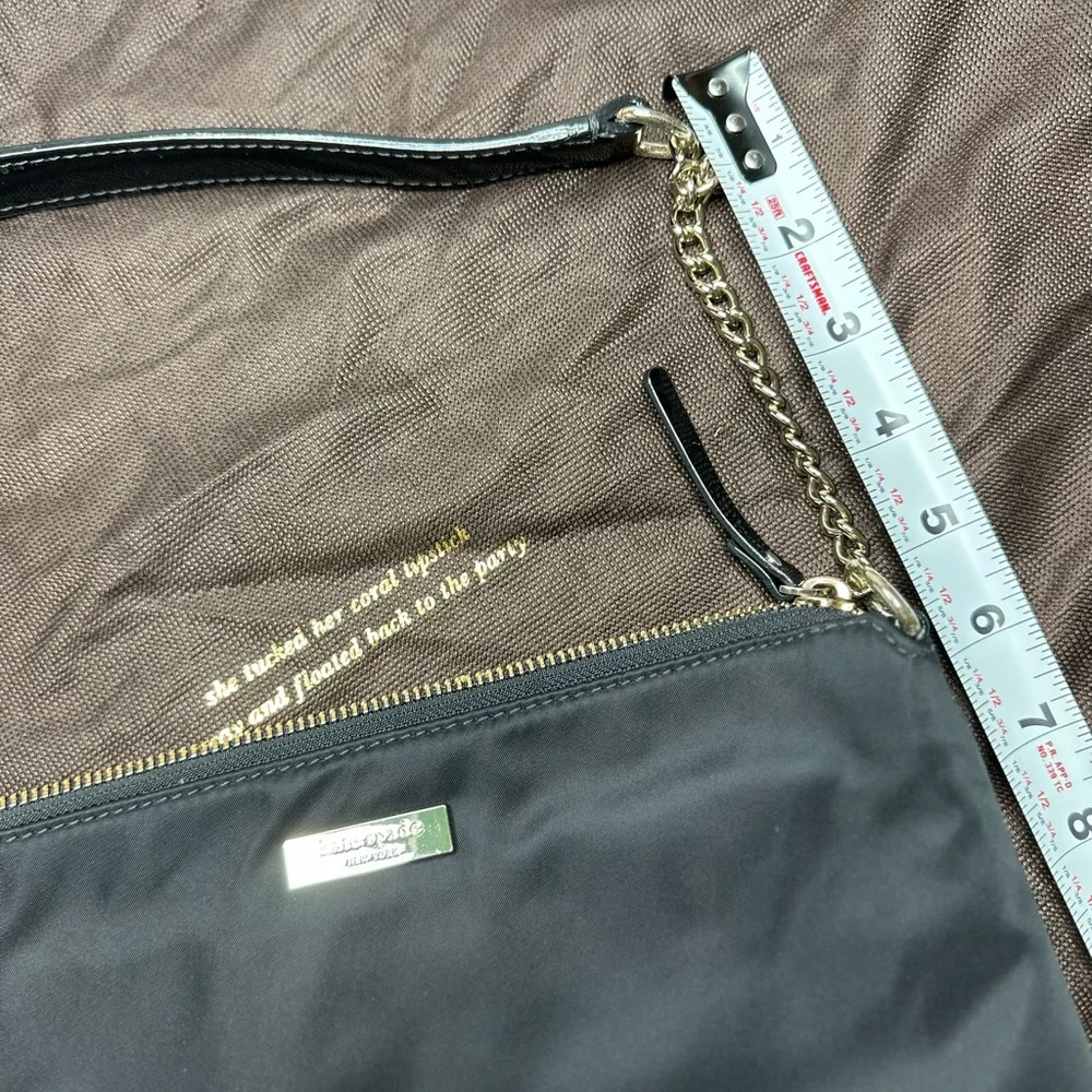 kate spade Black Nylon Mini Crossbody with Gold Chain